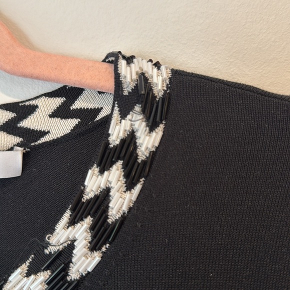 DVF/Diane Von Furstenberg Carmela Black and White Long Cardigan - Picture 5 of 16